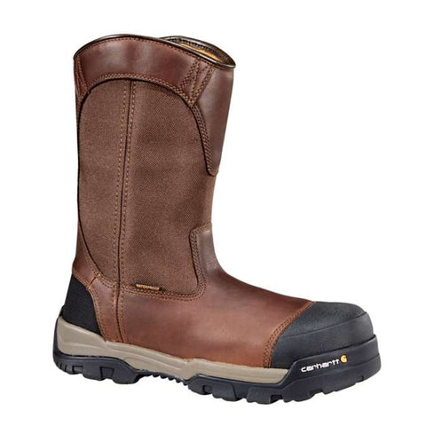 CARHARTT MEN'S GROUND FORCE 10” BROWN COMPOSITE TOE WELLINGTON WORK BOOT #CME1355